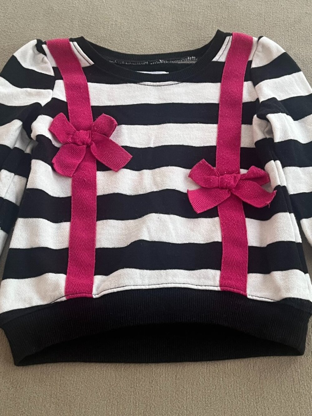 Epic Threads Girls White & Black Stripes Sweater Long Sleeves Size 2T